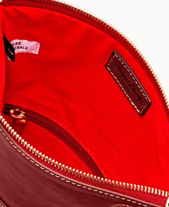 Dooney & Bourke florentinsk foldet crossbody med lynlås JV0J2434 poser bordeaux