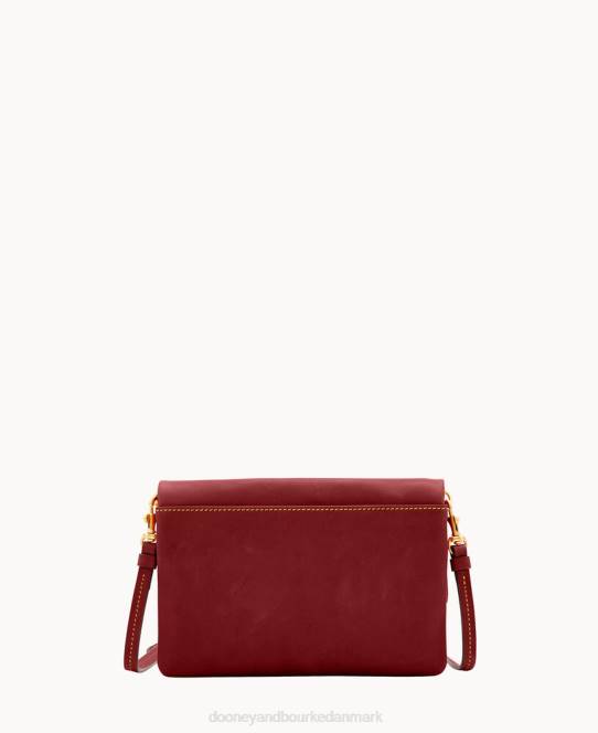 Dooney & Bourke florentinsk foldet crossbody med lynlås JV0J2434 poser bordeaux