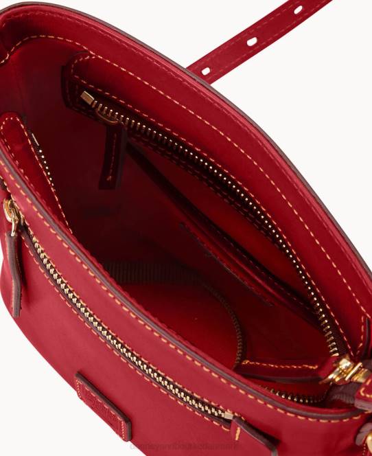 Dooney & Bourke florentinsk lille crossbody med lynlås JV0J2483 poser rød