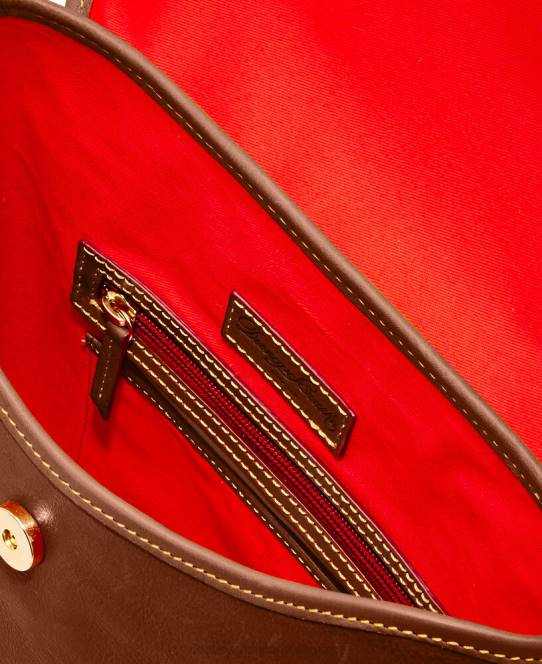 Dooney & Bourke florentinsk stor prikket crossbody JV0J2053 poser kastanje