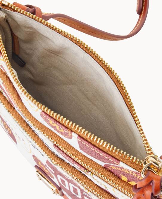 Dooney & Bourke fodboldhold n s triple zip crossbody JV0J1720 poser washington