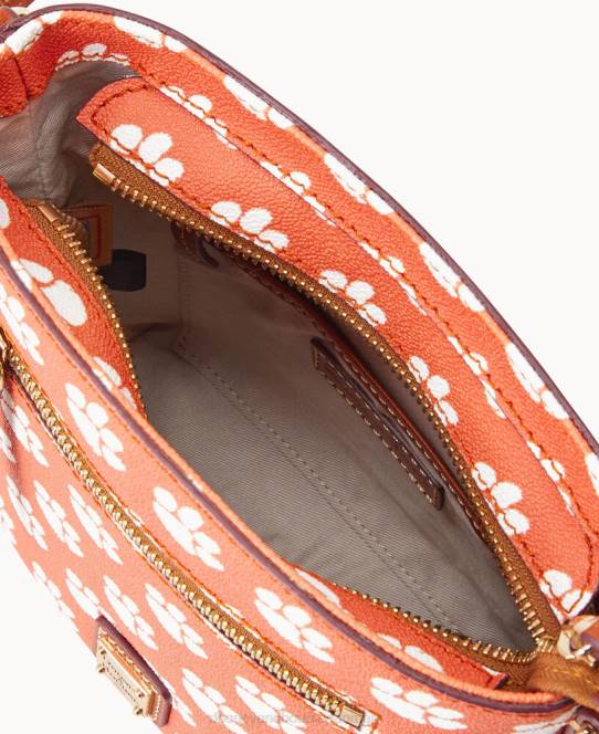 Dooney & Bourke kollegial lille crossbody med lynlås JV0J2004 poser Clemson