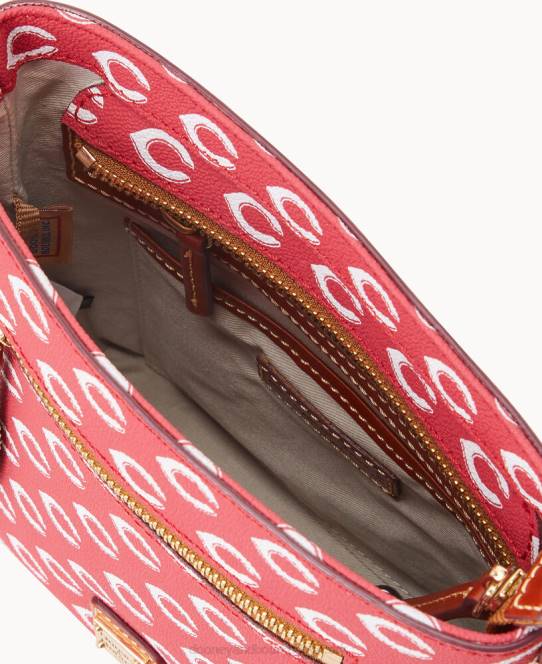 Dooney & Bourke mlb lille crossbody med lynlås JV0J1825 poser røde