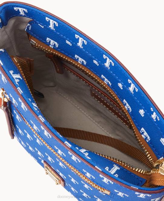 Dooney & Bourke mlb lille crossbody med lynlås JV0J1896 poser rangers