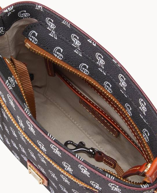 Dooney & Bourke mlb lille crossbody med lynlås JV0J1905 poser rockies