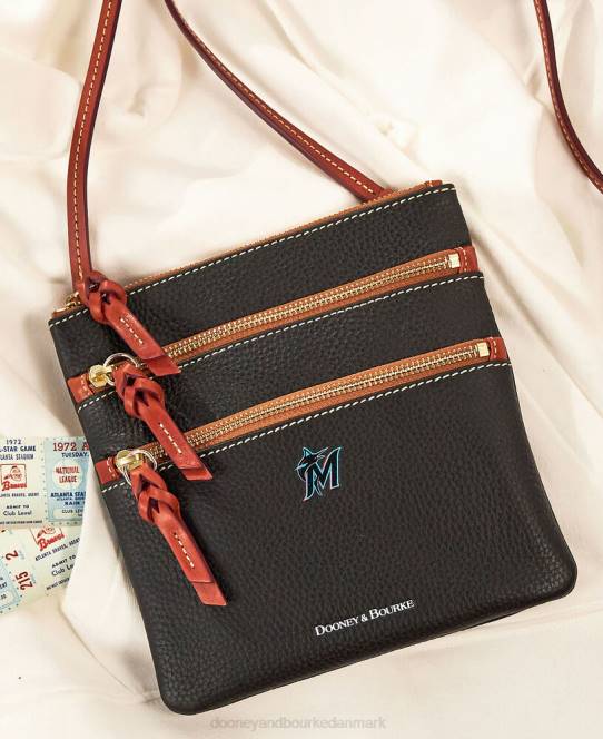 Dooney & Bourke mlb n s tredobbelt lynlås crossbody JV0J1779 poser marlins