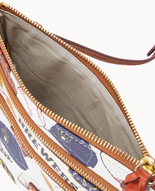 Dooney & Bourke mlb n s tredobbelt lynlås crossbody JV0J1784 poser bryggere