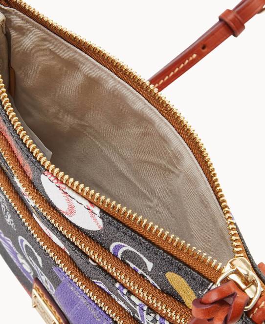 Dooney & Bourke mlb n s tredobbelt lynlås crossbody JV0J1799 poser rockies