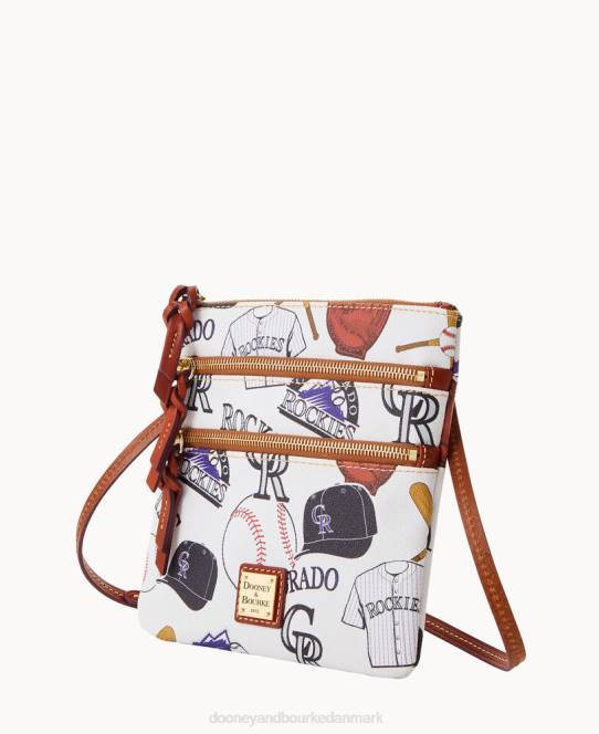 Dooney & Bourke mlb n s tredobbelt lynlås crossbody JV0J1800 poser rockies