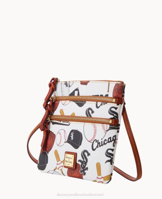 Dooney & Bourke mlb n s tredobbelt lynlås crossbody JV0J1809 poser hvid sox