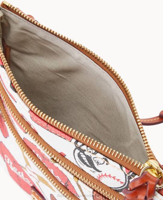 Dooney & Bourke mlb n s tredobbelt lynlås crossbody JV0J1811 poser røde