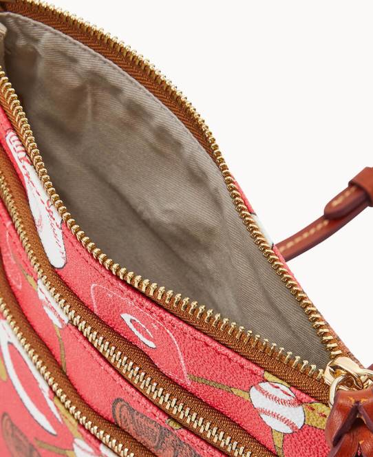 Dooney & Bourke mlb n s tredobbelt lynlås crossbody JV0J1812 poser røde