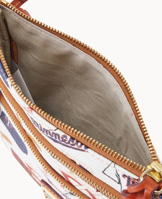 Dooney & Bourke mlb n s tredobbelt lynlås crossbody JV0J1822 poser tvillinger