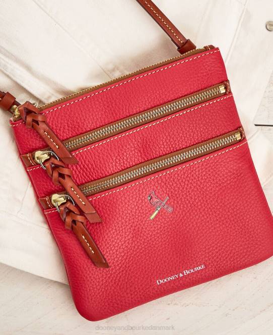 Dooney & Bourke mlb n s tredobbelt lynlås crossbody JV0J1830 poser kardinaler