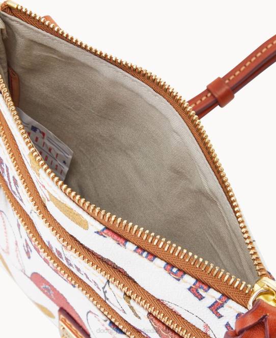 Dooney & Bourke mlb n s tredobbelt lynlås crossbody JV0J1834 poser engle