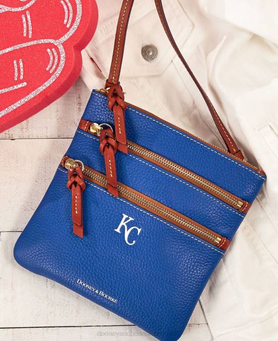 Dooney & Bourke mlb n s tredobbelt lynlås crossbody JV0J1836 poser kongelige
