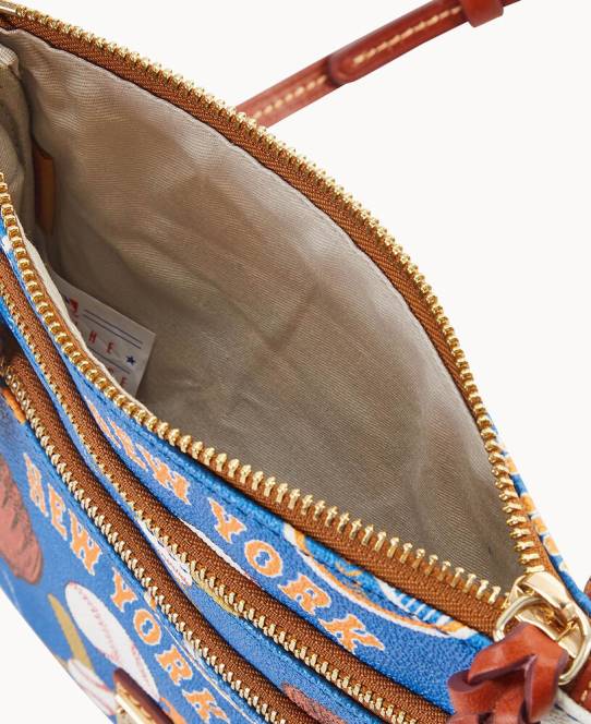 Dooney & Bourke mlb n s tredobbelt lynlås crossbody JV0J1843 poser mets