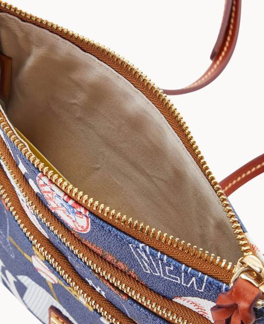 Dooney & Bourke mlb n s tredobbelt lynlås crossbody JV0J1846 poser yankees