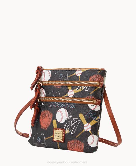 Dooney & Bourke mlb n s tredobbelt lynlås crossbody JV0J1859 poser marlins