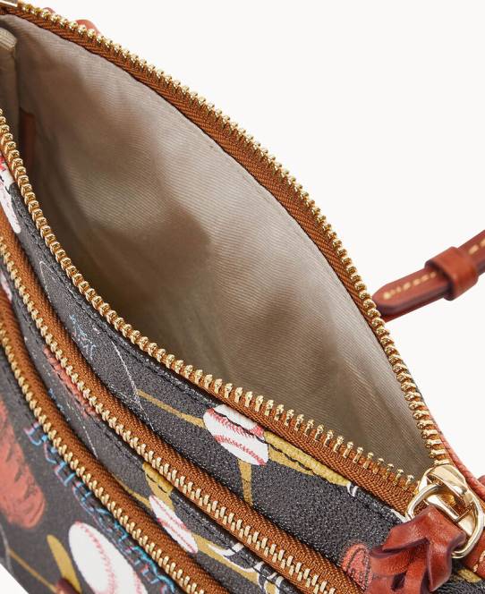 Dooney & Bourke mlb n s tredobbelt lynlås crossbody JV0J1859 poser marlins