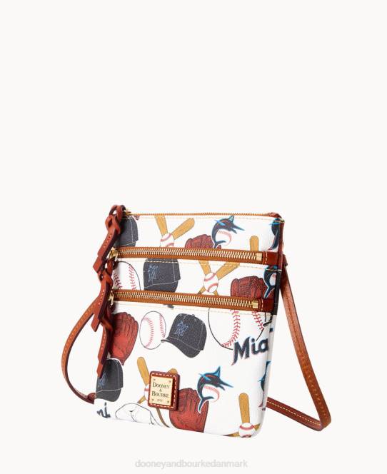 Dooney & Bourke mlb n s tredobbelt lynlås crossbody JV0J1860 poser marlins
