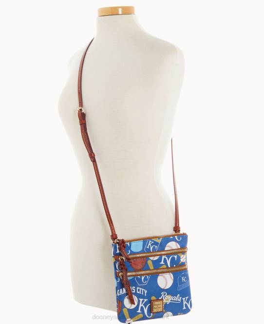 Dooney & Bourke mlb n s tredobbelt lynlås crossbody JV0J1874 poser kongelige