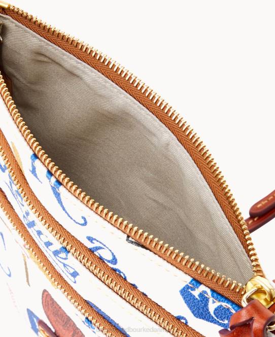 Dooney & Bourke mlb n s tredobbelt lynlås crossbody JV0J1875 poser kongelige