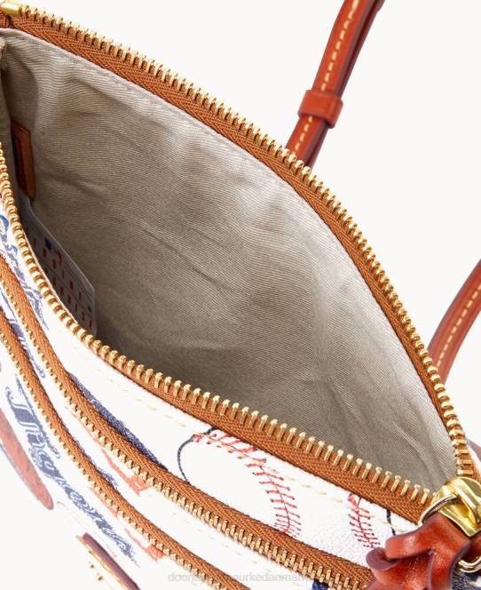 Dooney & Bourke mlb n s tredobbelt lynlås crossbody JV0J1876 poser tigre