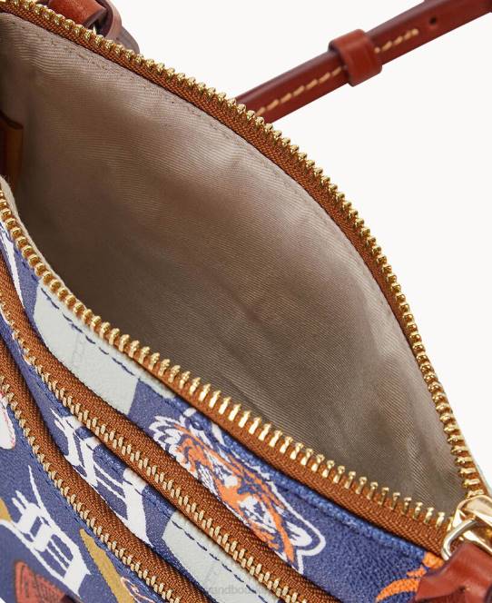Dooney & Bourke mlb n s tredobbelt lynlås crossbody JV0J1877 poser tigre
