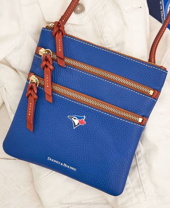 Dooney & Bourke mlb n s tredobbelt lynlås crossbody JV0J1891 poser blåjaks