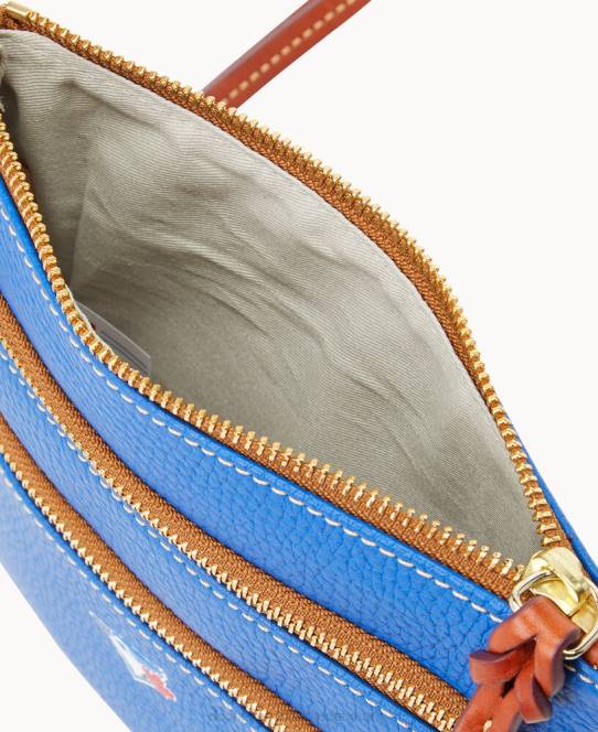 Dooney & Bourke mlb n s tredobbelt lynlås crossbody JV0J1891 poser blåjaks