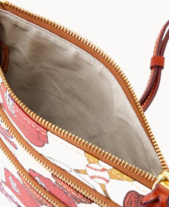 Dooney & Bourke mlb n s tredobbelt lynlås crossbody JV0J1906 poser kardinaler