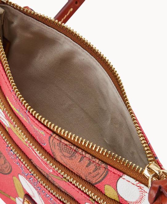 Dooney & Bourke mlb n s tredobbelt lynlås crossbody JV0J1907 poser kardinaler