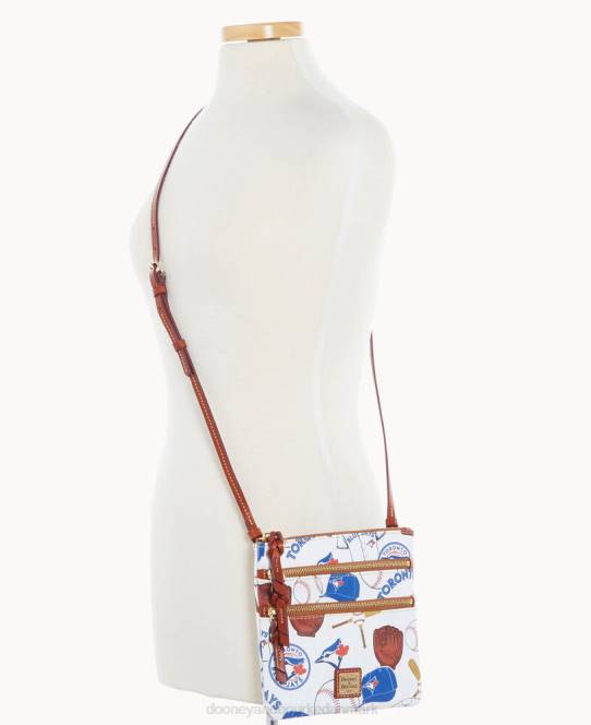 Dooney & Bourke mlb n s tredobbelt lynlås crossbody JV0J1910 poser blåjaks