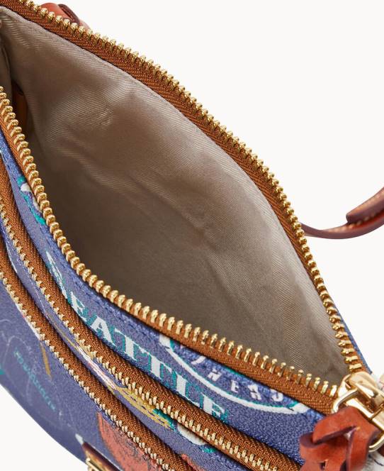 Dooney & Bourke mlb n s tredobbelt lynlås crossbody JV0J1912 poser søfolk
