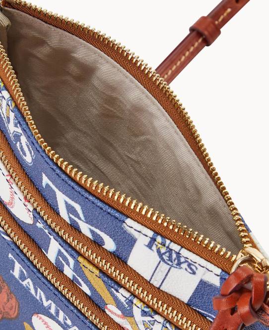 Dooney & Bourke mlb n s tredobbelt lynlås crossbody JV0J1915 poser stråler