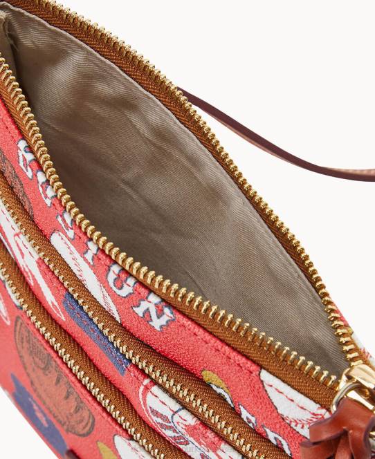 Dooney & Bourke mlb n s tredobbelt lynlås crossbody JV0J2094 poser red Sox