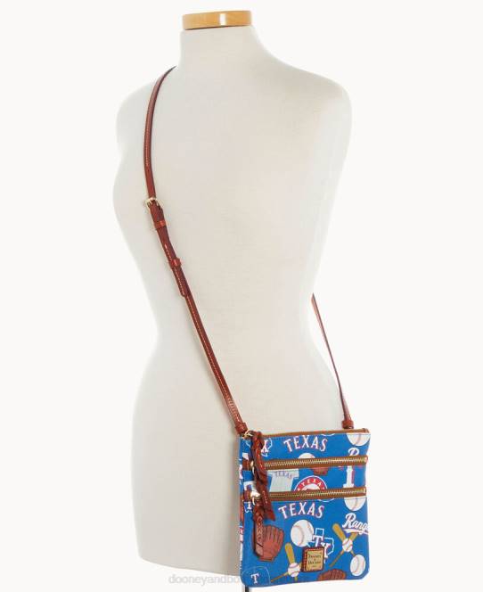 Dooney & Bourke mlb n s tredobbelt lynlås crossbody JV0J2136 poser rangers