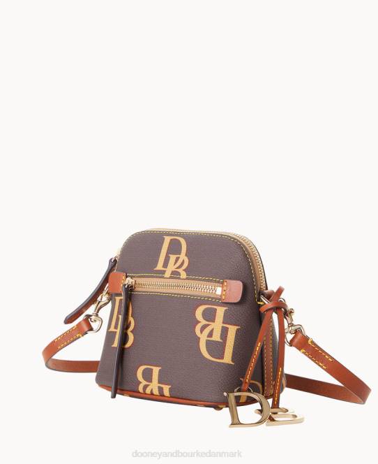 Dooney & Bourke monogram mini kuppel crossbody JV0J2452 poser brun tmoro