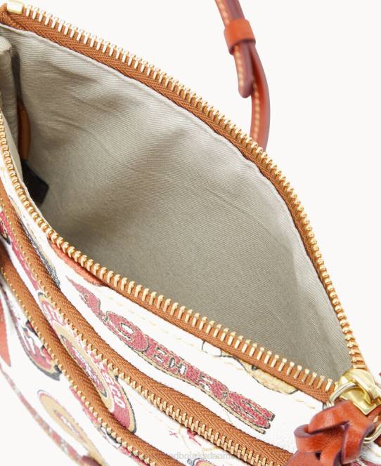 Dooney & Bourke nfl 49ers n s tredobbelt lynlås crossbody JV0J1689 poser 49ers