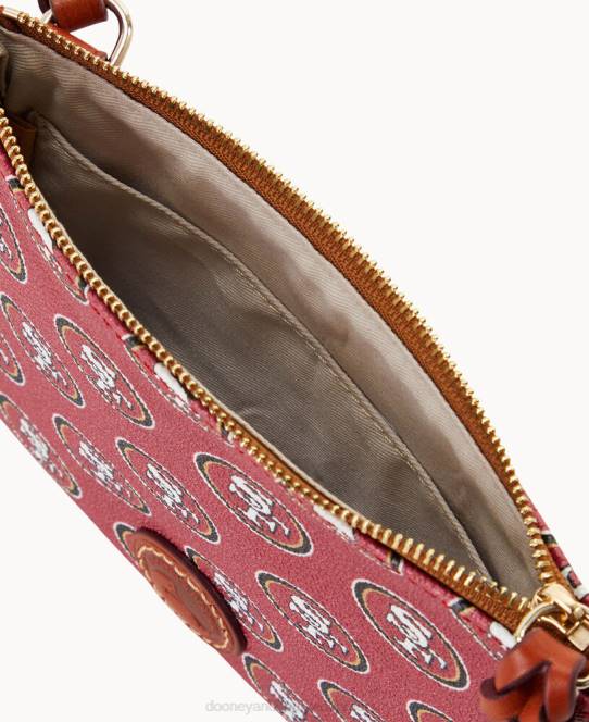 Dooney & Bourke nfl 49ers top crossbody med lynlås JV0J2726 poser 49ers