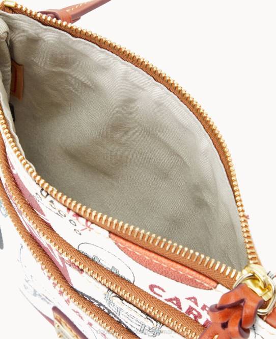 Dooney & Bourke nfl az n s tredobbelt lynlås crossbody JV0J1741 poser kardinaler