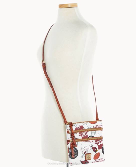 Dooney & Bourke nfl az n s tredobbelt lynlås crossbody JV0J1741 poser kardinaler