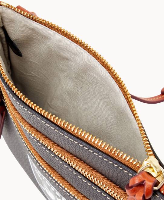 Dooney & Bourke nfl crossbody med tredobbelt lynlås JV0J1722 poser raiders