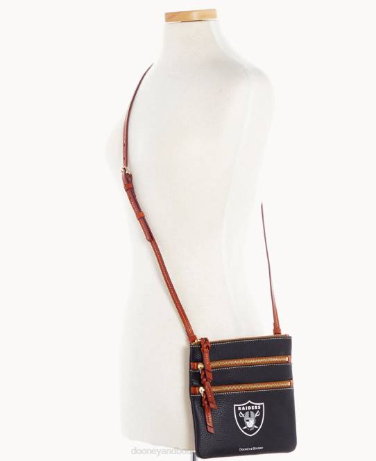 Dooney & Bourke nfl crossbody med tredobbelt lynlås JV0J1722 poser raiders