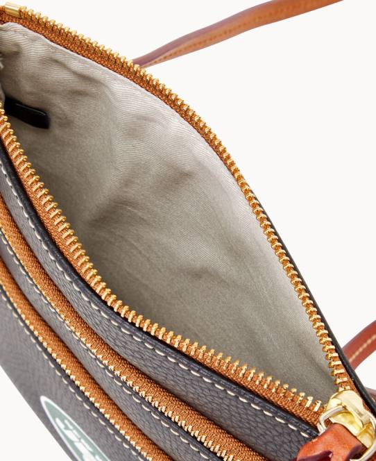 Dooney & Bourke nfl crossbody med tredobbelt lynlås JV0J1933 poser jetfly