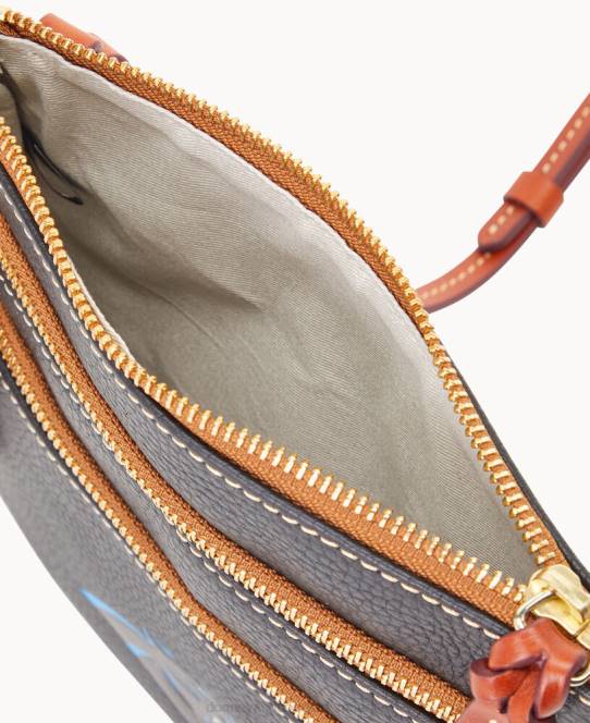 Dooney & Bourke nfl crossbody med tredobbelt lynlås JV0J1937 poser pantere