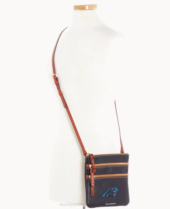 Dooney & Bourke nfl crossbody med tredobbelt lynlås JV0J1937 poser pantere