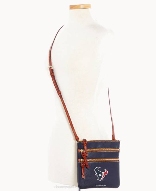 Dooney & Bourke nfl crossbody med tredobbelt lynlås JV0J1938 poser texanere