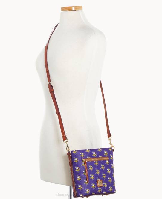 Dooney & Bourke nfl lille crossbody med lynlås JV0J1727 poser vikinger